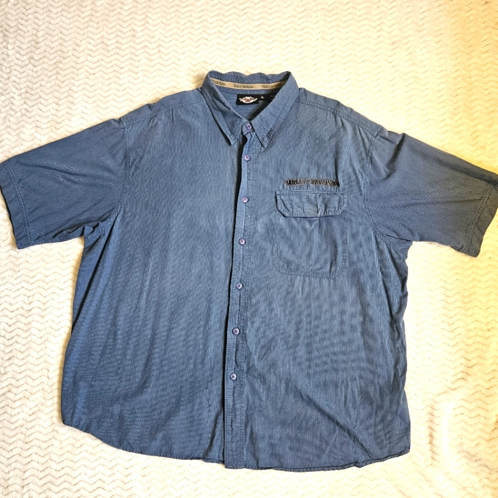 Button Up Classic Harley Davidson Breast Pocket Shirt - Picture 3 of 7